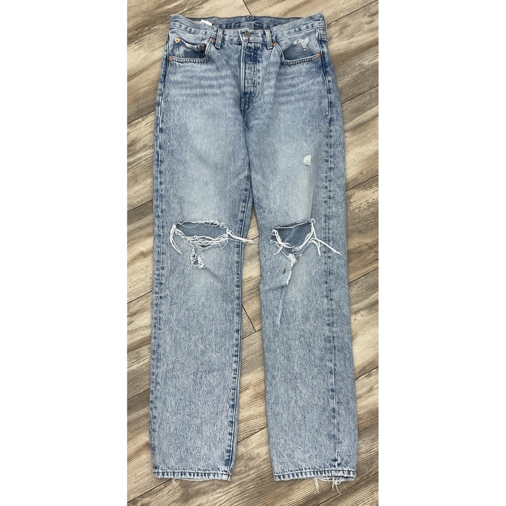 Levi's Premium 501 Skinny Light‎ Blue Jeans Button Fly Women's Size 28 X 32
